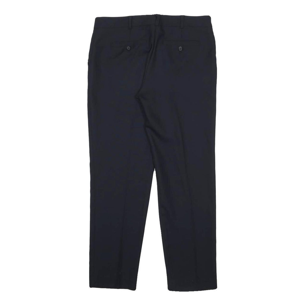 CLUB MONACO Womens Wool Blend Black Regular Straight Trousers W32 L28 Tailored