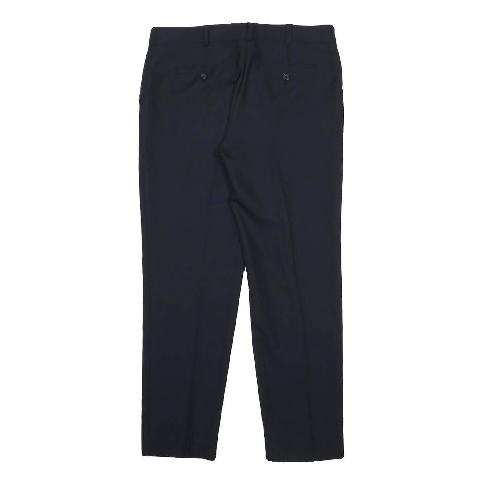 CLUB MONACO Womens Wool Blend Black Regular Straight Trousers W32 L28 Tailored
