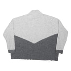 M&S Womens Grey & White Oversized Long Sleeve Roll Neck Acrylic Top XL Casual