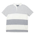 NAUTICA Mens White & Grey Striped Short Sleeve Polo Shirt XL Cotton Casual