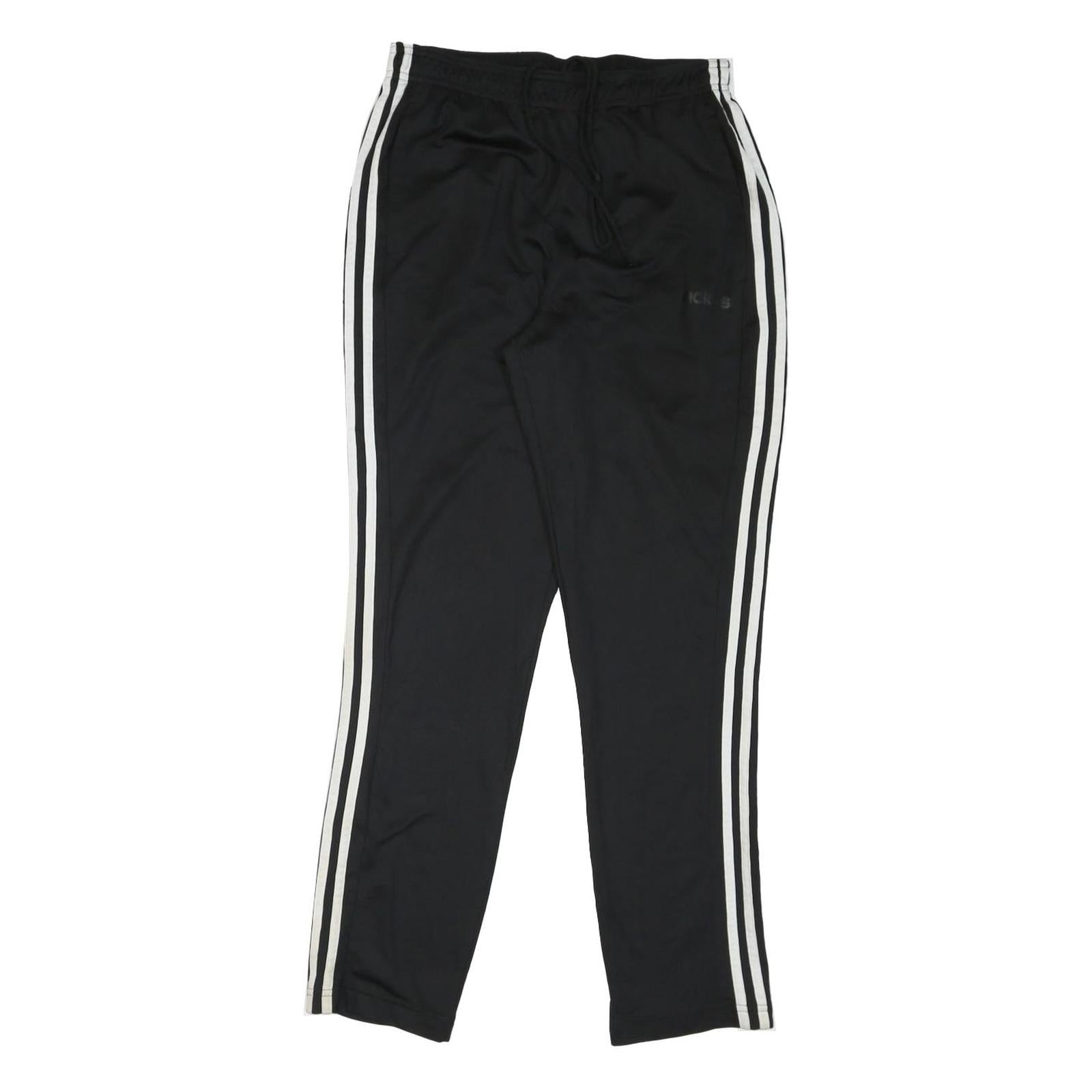 ADIDAS Mens Joggers Black & White Slim Straight L W28 L28 Comfortable Sportswear