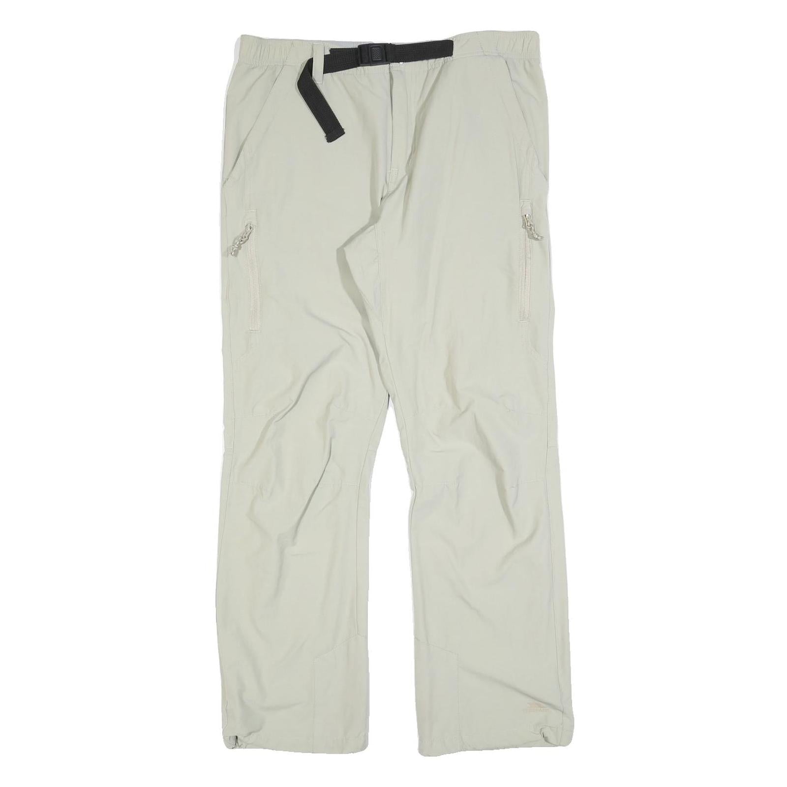 TRESPASS Mens Regular Beige Trousers W32 L30 Outdoor Zip Pockets Comfort