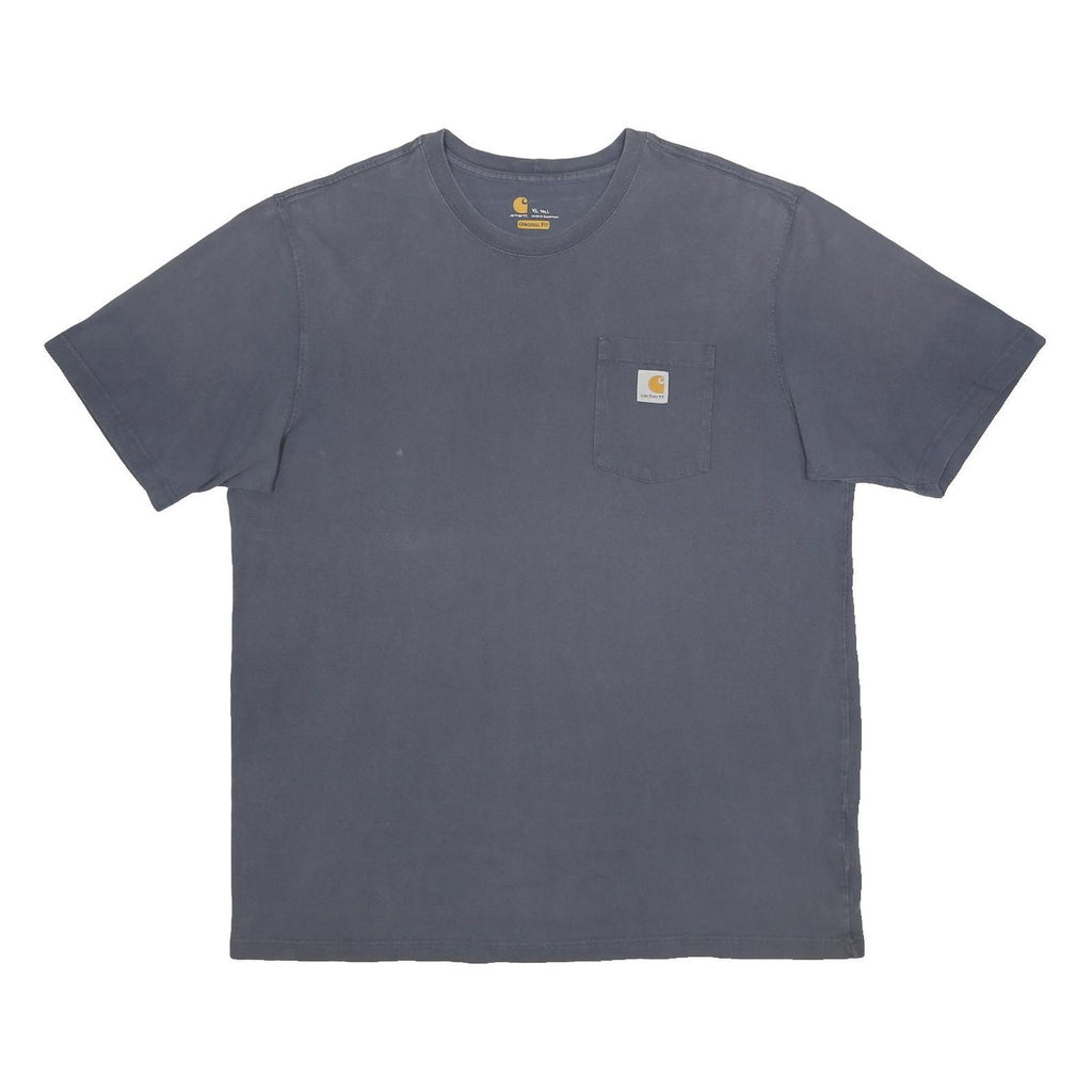 CARHARTT Mens Blue Pocket T-Shirt XL Short Sleeve Crew Neck Cotton Blend