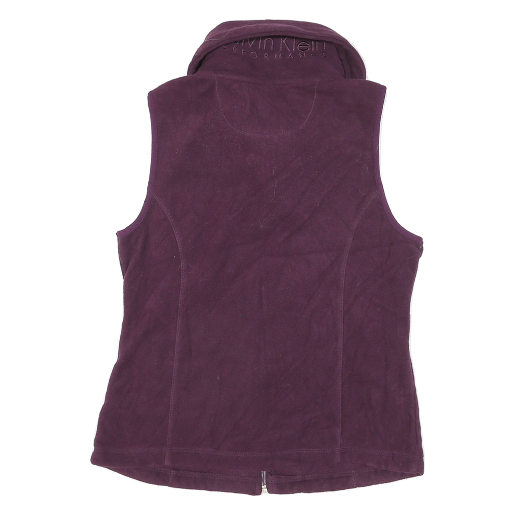 CALVIN KLEIN Womens Purple Outdoor Jacket M Polyester Blend Woven Sleeveless Zip