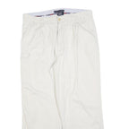 TOMMY HILFIGER Mens Cotton Blend White Regular Straight Trousers W34 L27 Casual
