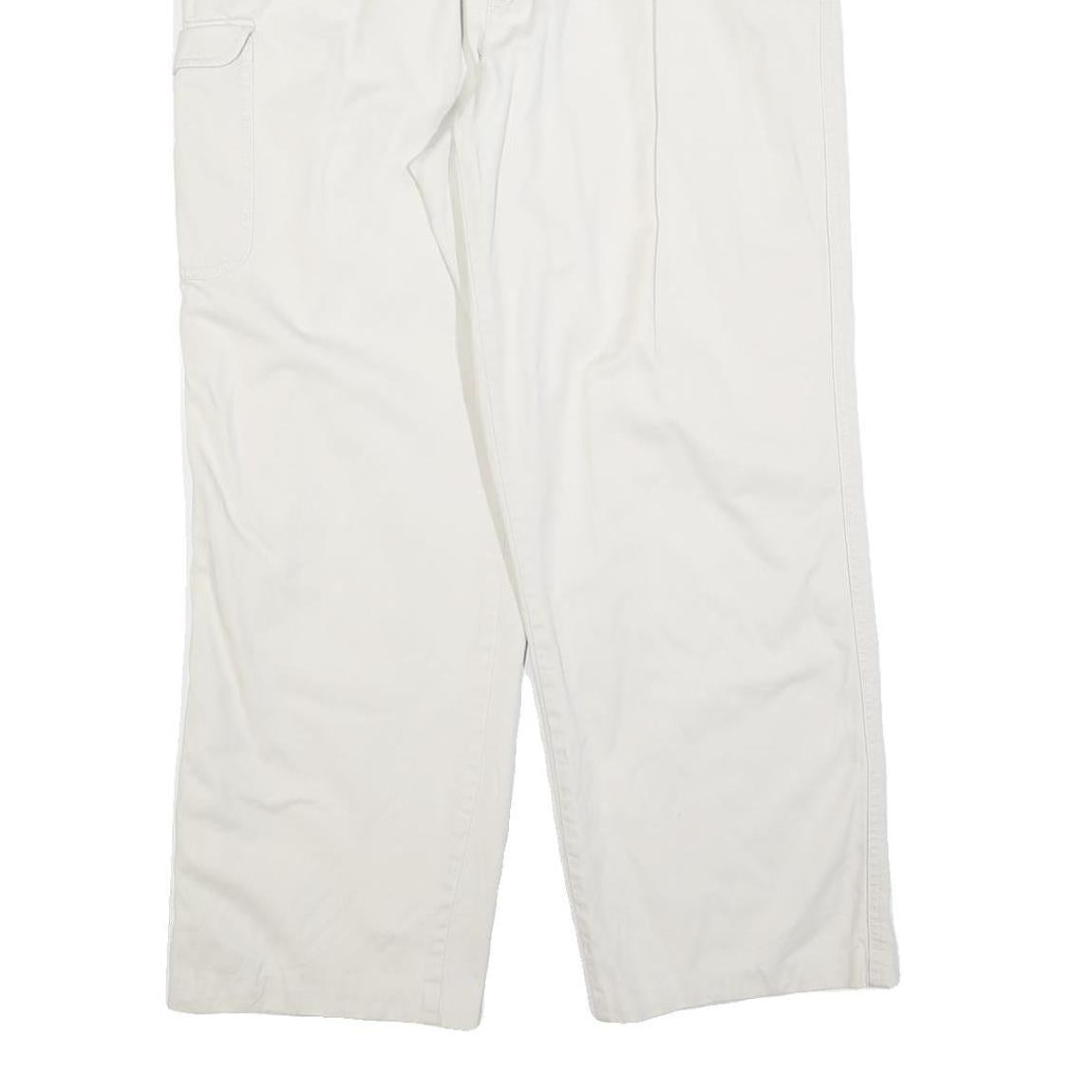 TOMMY HILFIGER Mens Cotton Blend White Regular Straight Trousers W34 L27 Casual