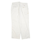 TOMMY HILFIGER Mens Cotton Blend White Regular Straight Trousers W34 L27 Casual