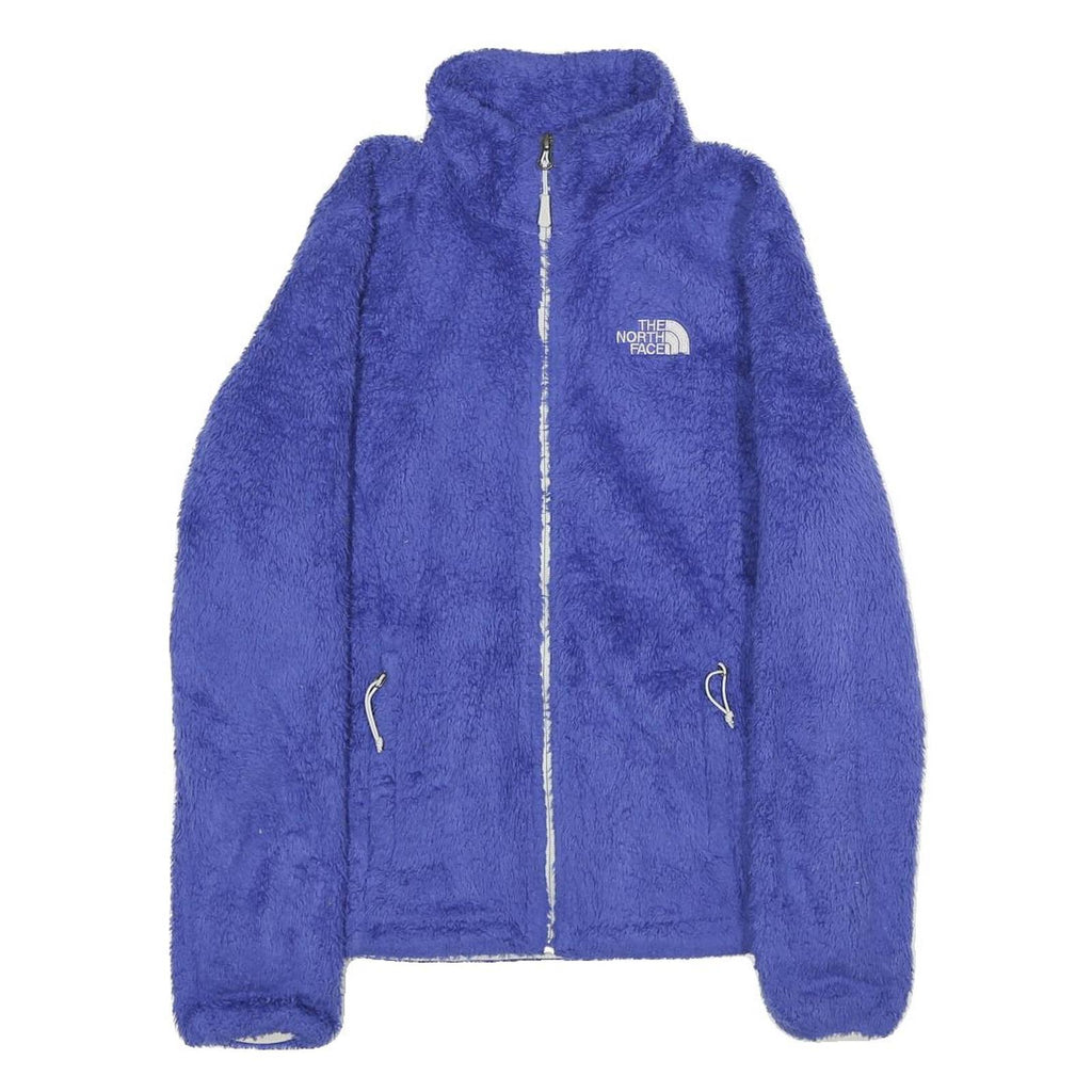 THE NORTH FACE Womens Blue Jacket S Polyester Fleece Outdoor Warm Zip-Up