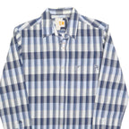 HUGO BOSS Mens Blue & White Check Shirt S Cotton Blend Casual Wear
