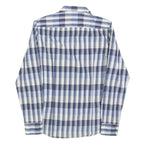 HUGO BOSS Mens Blue & White Check Shirt S Cotton Blend Casual Wear