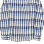 HUGO BOSS Mens Blue & White Check Shirt S Cotton Blend Casual Wear