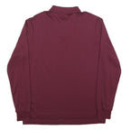 POLO RALPH LAUREN Mens Maroon Long Sleeve Plain M Cotton Polo Shirt Classic