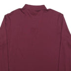 POLO RALPH LAUREN Mens Maroon Long Sleeve Plain M Cotton Polo Shirt Classic