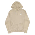 NIKE Mens Beige Hoodie M Small Swoosh Logo Cotton Blend Pullover