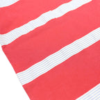 TOMMY HILFIGER Mens Red & White Striped Short Sleeve Polo Shirt L Cotton Blend