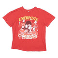CASUAL CLASSICS Mens Red Liverpool Champions Of England Graphic T-Shirt L Short