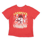 CASUAL CLASSICS Mens Red Liverpool Champions Of England Graphic T-Shirt L Short