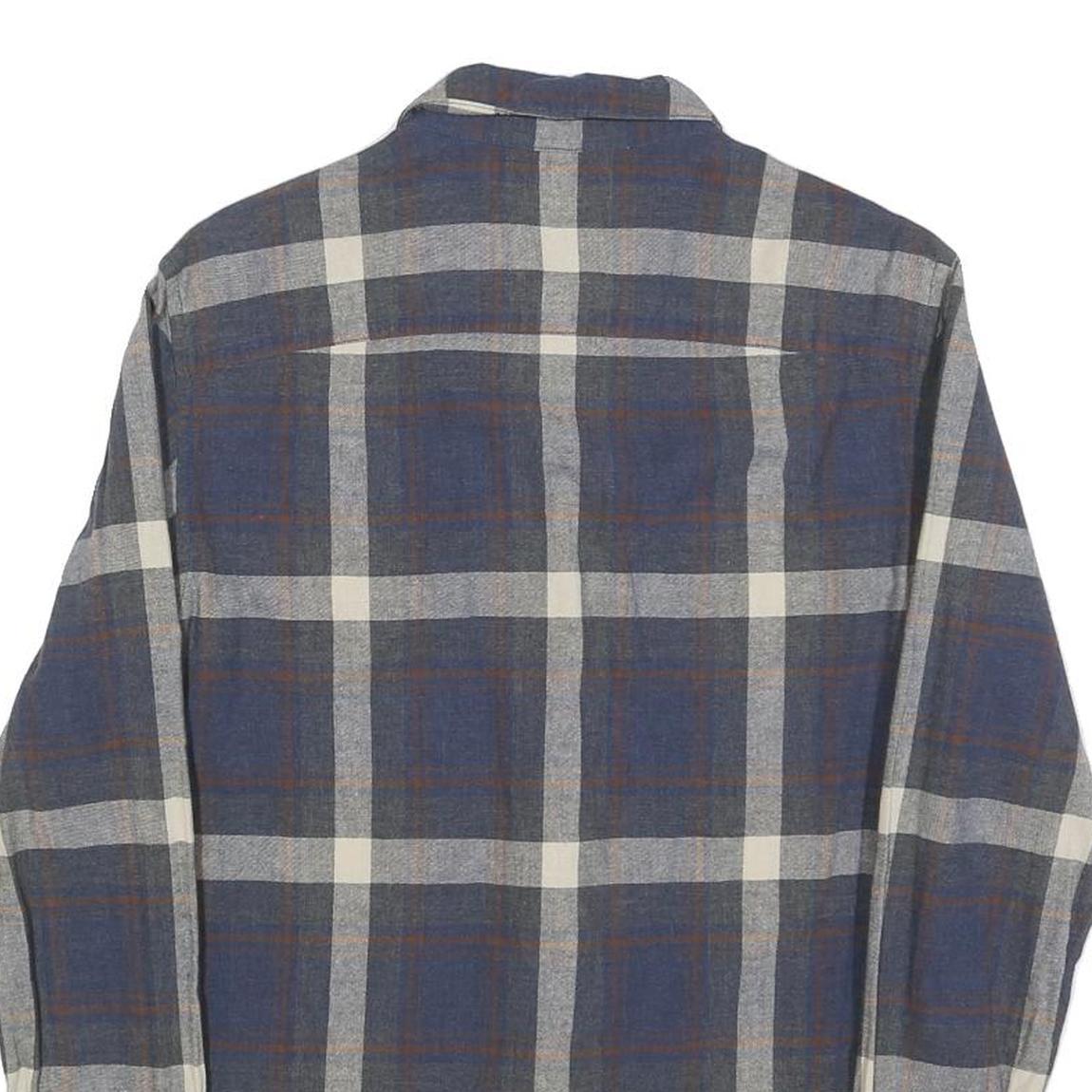 ALL SAINTS Mens Blue & White Check Shirt XS Classic Cotton Casual