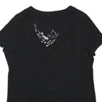 HARLEY DAVIDSON Mens Black Graphic T-Shirt XL Short Sleeve V-Neck Cotton Blend