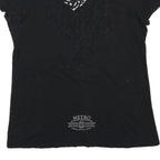 HARLEY DAVIDSON Mens Black Graphic T-Shirt XL Short Sleeve V-Neck Cotton Blend