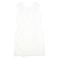 CALVIN KLEIN Womens White Polyester Blend Fit & Flare Lace Sleeveless Knee