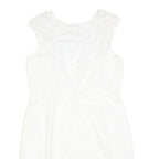 CALVIN KLEIN Womens White Polyester Blend Fit & Flare Lace Sleeveless Knee