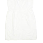 CALVIN KLEIN Womens White Polyester Blend Fit & Flare Lace Sleeveless Knee