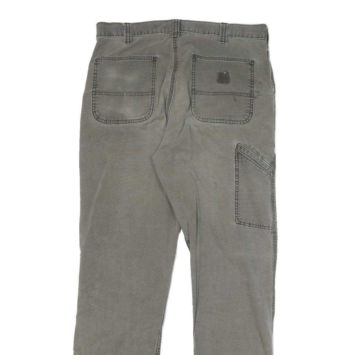 CARHARTT Mens Relaxed Fit Grey Cotton Blend Relaxed Leg Trousers W34 L31