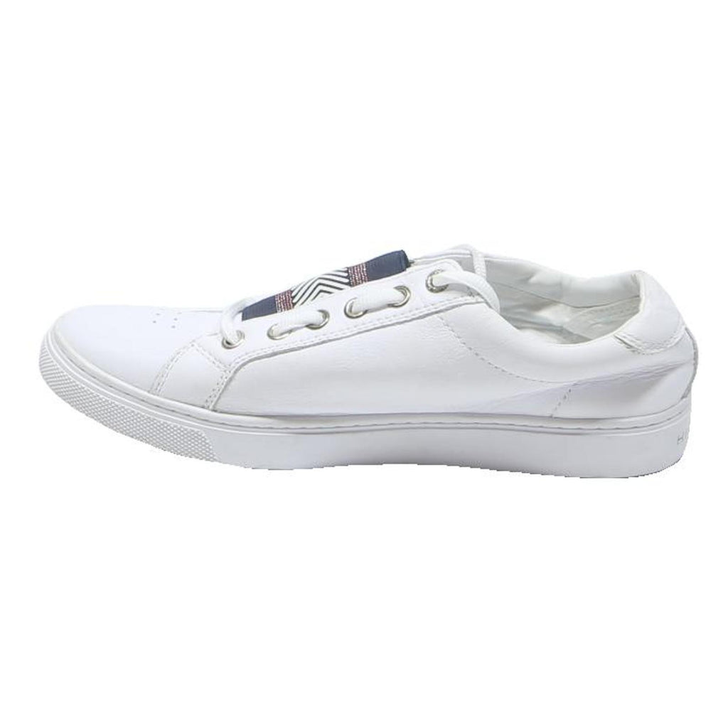 TOMMY HILFIGER Womens White Leather Low Top Trainers UK 5 Comfortable Casual