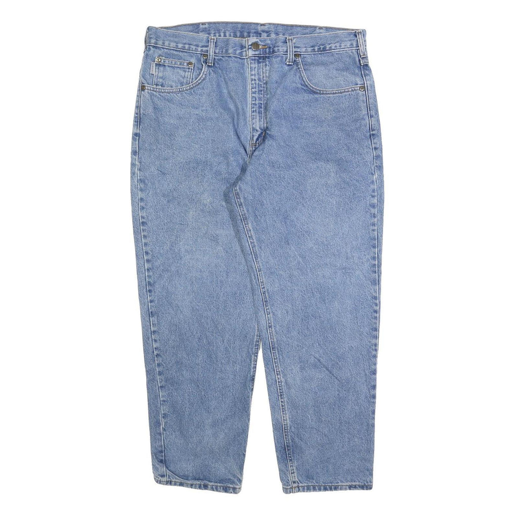 CARHARTT Mens Relaxed Blue Denim Light W36 L26 Zip Cotton Blend Jeans