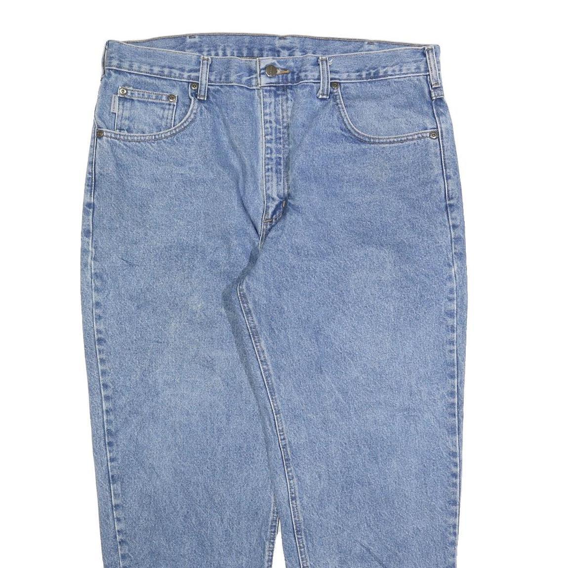 CARHARTT Mens Relaxed Blue Denim Light W36 L26 Zip Cotton Blend Jeans