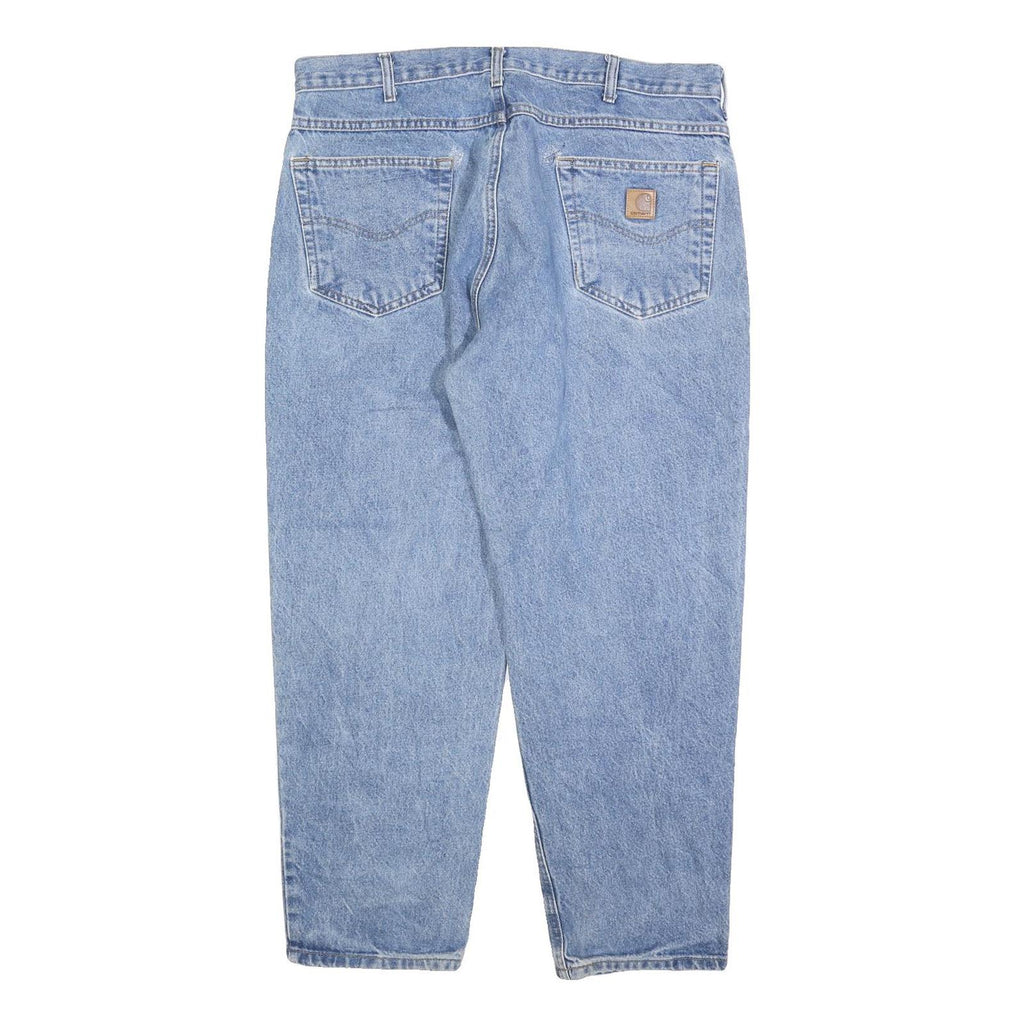 CARHARTT Mens Relaxed Blue Denim Light W36 L26 Zip Cotton Blend Jeans