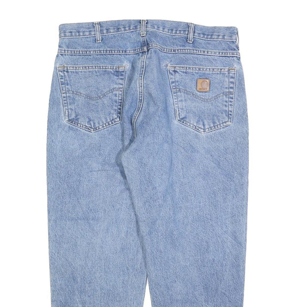 CARHARTT Mens Relaxed Blue Denim Light W36 L26 Zip Cotton Blend Jeans