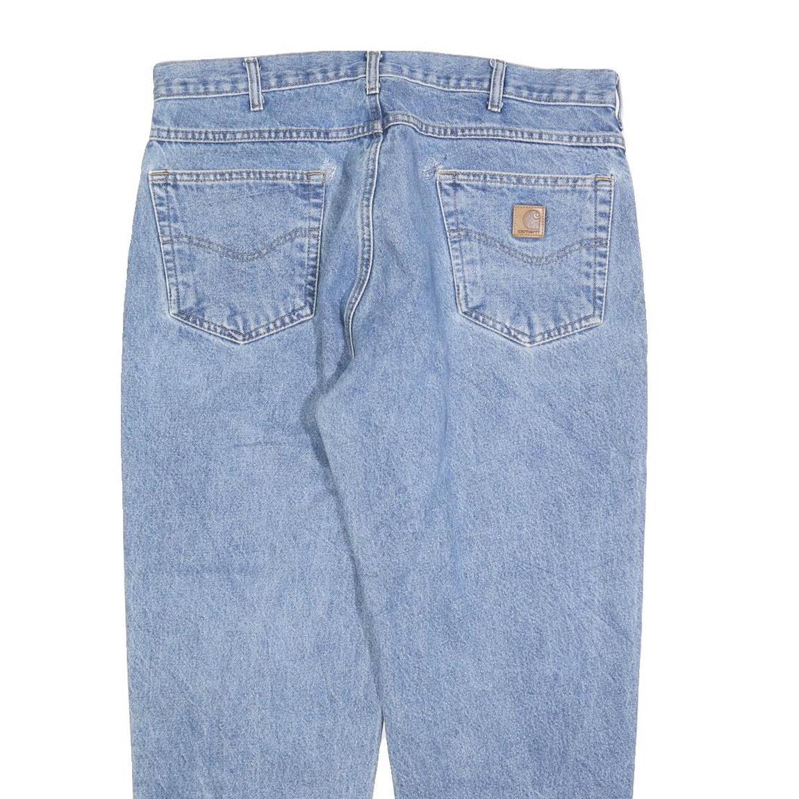 CARHARTT Mens Relaxed Blue Denim Light W36 L26 Zip Cotton Blend Jeans