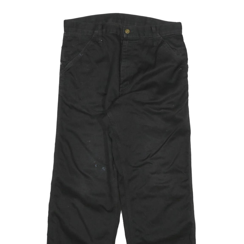 CARHARTT Mens Cotton Blend Black Regular Straight Trousers W31 L29 Workwear