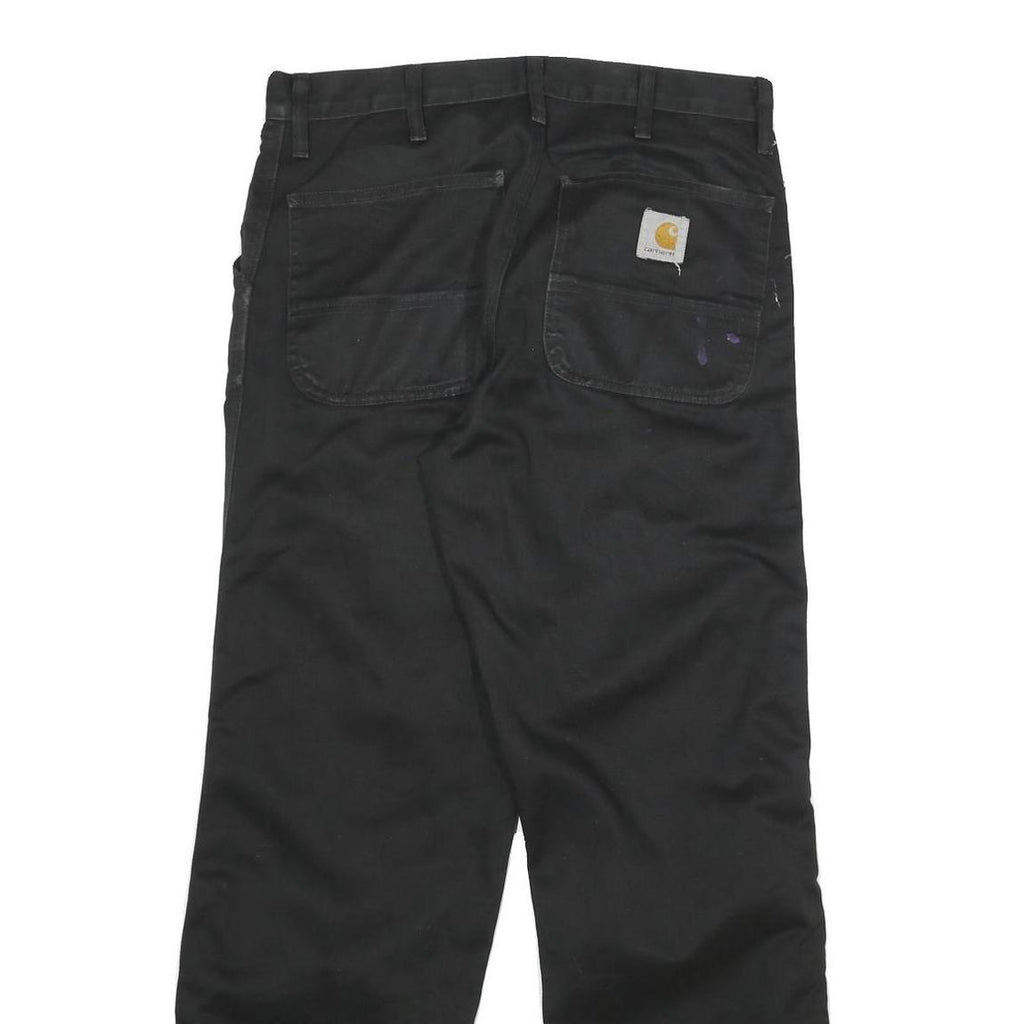 CARHARTT Mens Cotton Blend Black Regular Straight Trousers W31 L29 Workwear