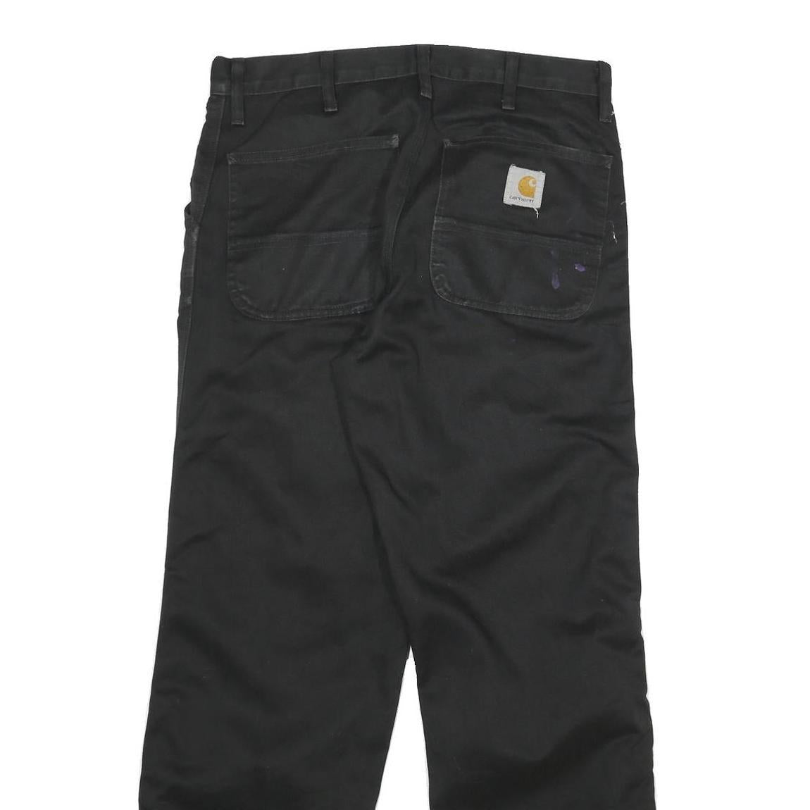 CARHARTT Mens Cotton Blend Black Regular Straight Trousers W31 L29 Workwear