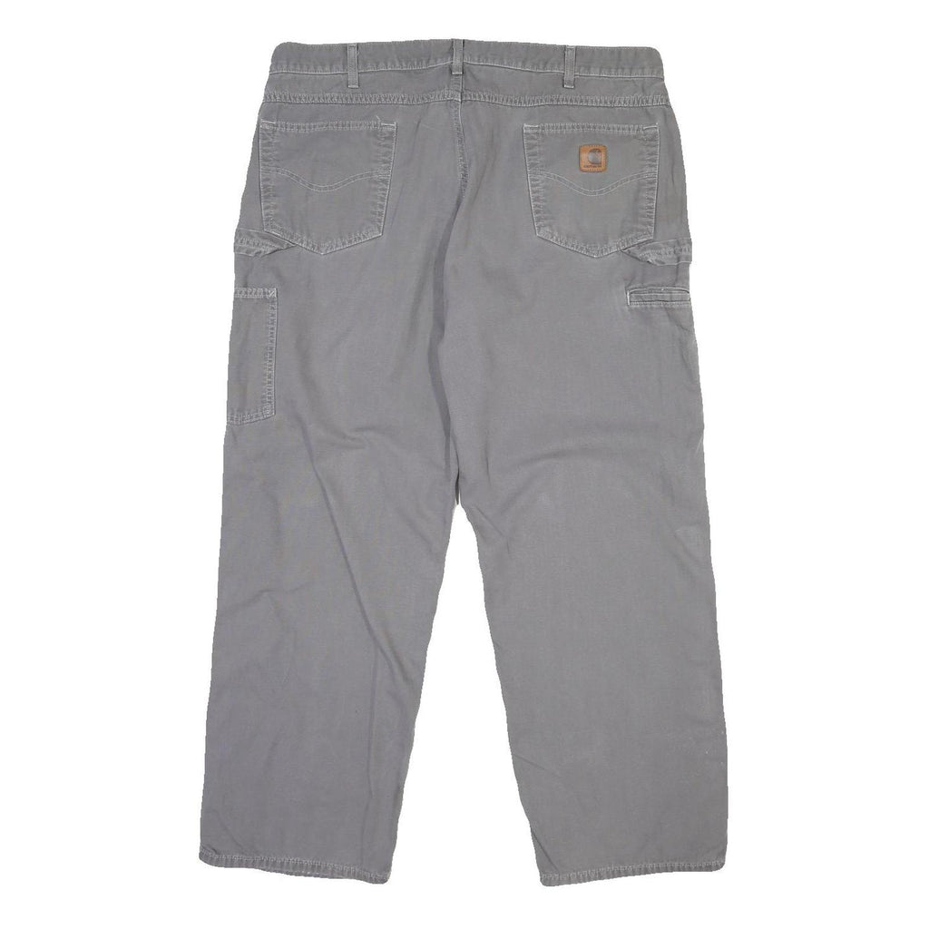 CARHARTT Mens Cotton Blend Grey Regular Straight Trousers W40 L30 Casual