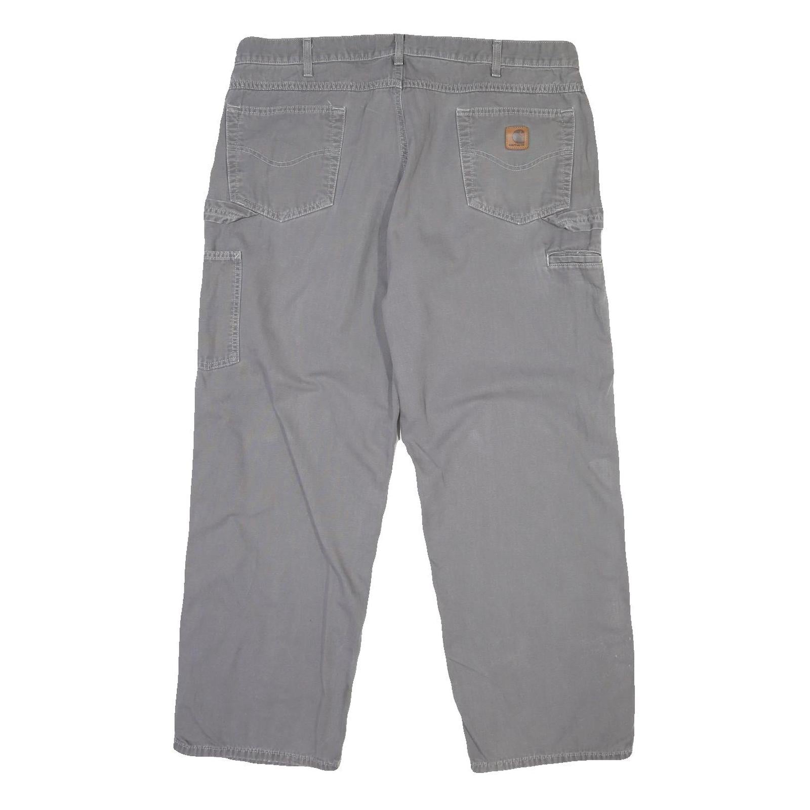 CARHARTT Mens Cotton Blend Grey Regular Straight Trousers W40 L30 Casual