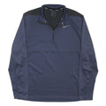 NIKE Mens Blue & Black 1/4 Zip M Dri-Fit Polyester Blend Sweatshirt Pullover