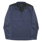 NIKE Mens Blue & Black 1/4 Zip M Dri-Fit Polyester Blend Sweatshirt Pullover