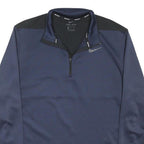 NIKE Mens Blue & Black 1/4 Zip M Dri-Fit Polyester Blend Sweatshirt Pullover