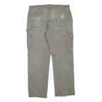 CARHARTT Mens Regular Fit Beige Cotton Blend Workwear Trousers W36 L30 Utility