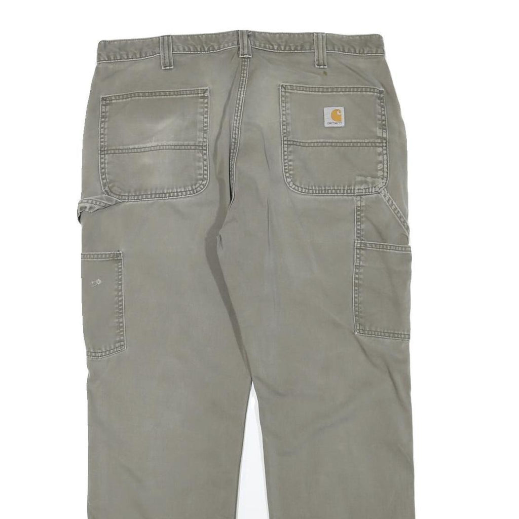 CARHARTT Mens Regular Fit Beige Cotton Blend Workwear Trousers W36 L30 Utility