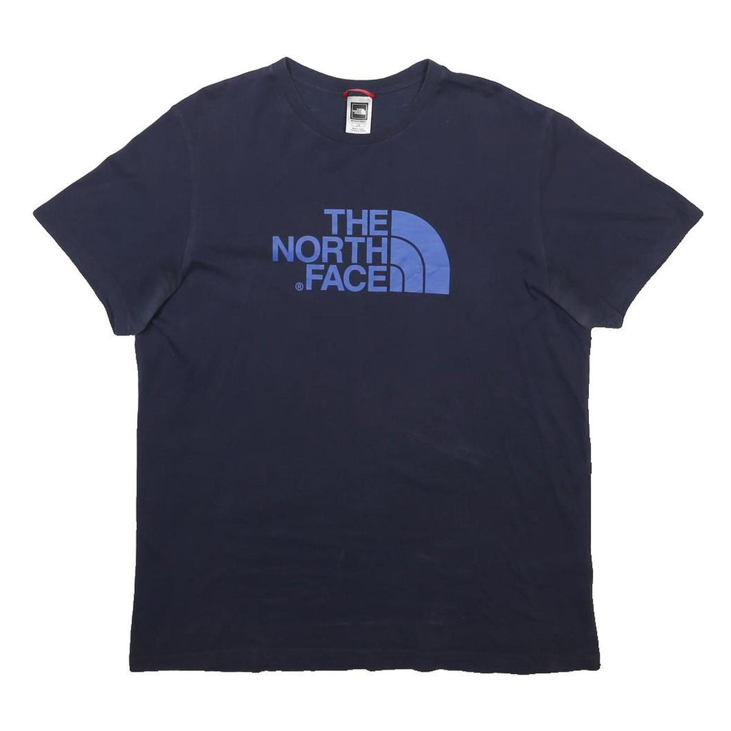 THE NORTH FACE Mens Navy Blue Graphic T-Shirt L Short Sleeve Crew Neck Cotton