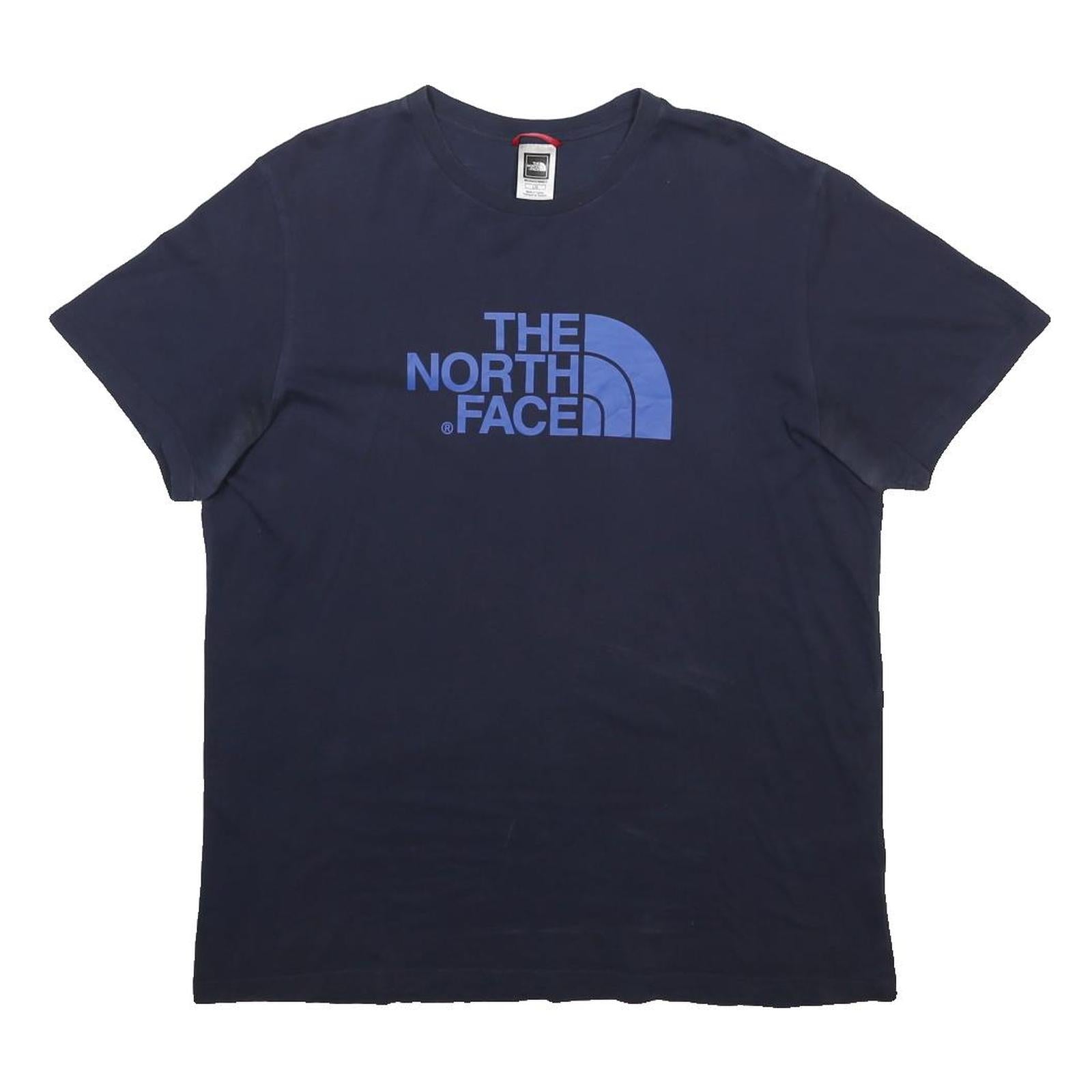 THE NORTH FACE Mens Navy Blue Graphic T-Shirt L Short Sleeve Crew Neck Cotton