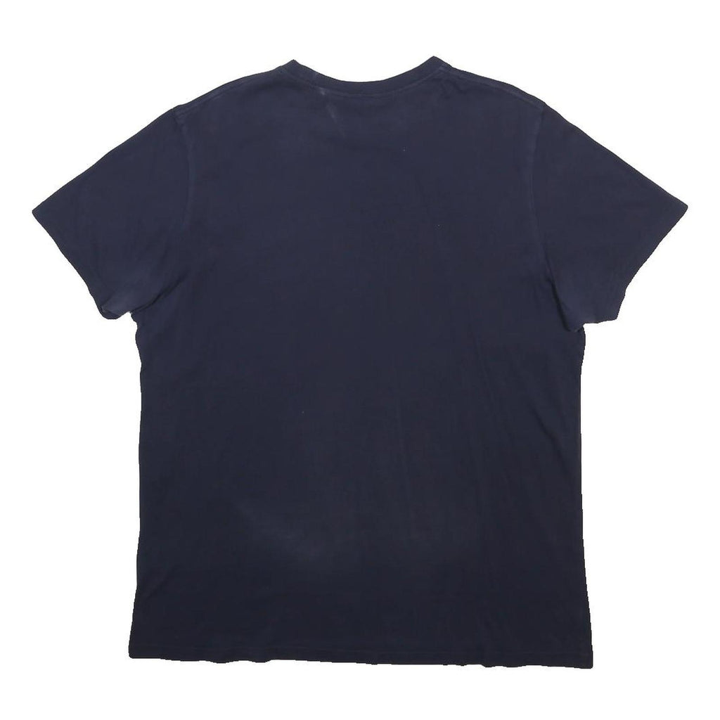 THE NORTH FACE Mens Navy Blue Graphic T-Shirt L Short Sleeve Crew Neck Cotton