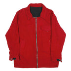 MARLBORO Mens Red Cotton Blend Zip Jacket L Classic Casual Outerwear