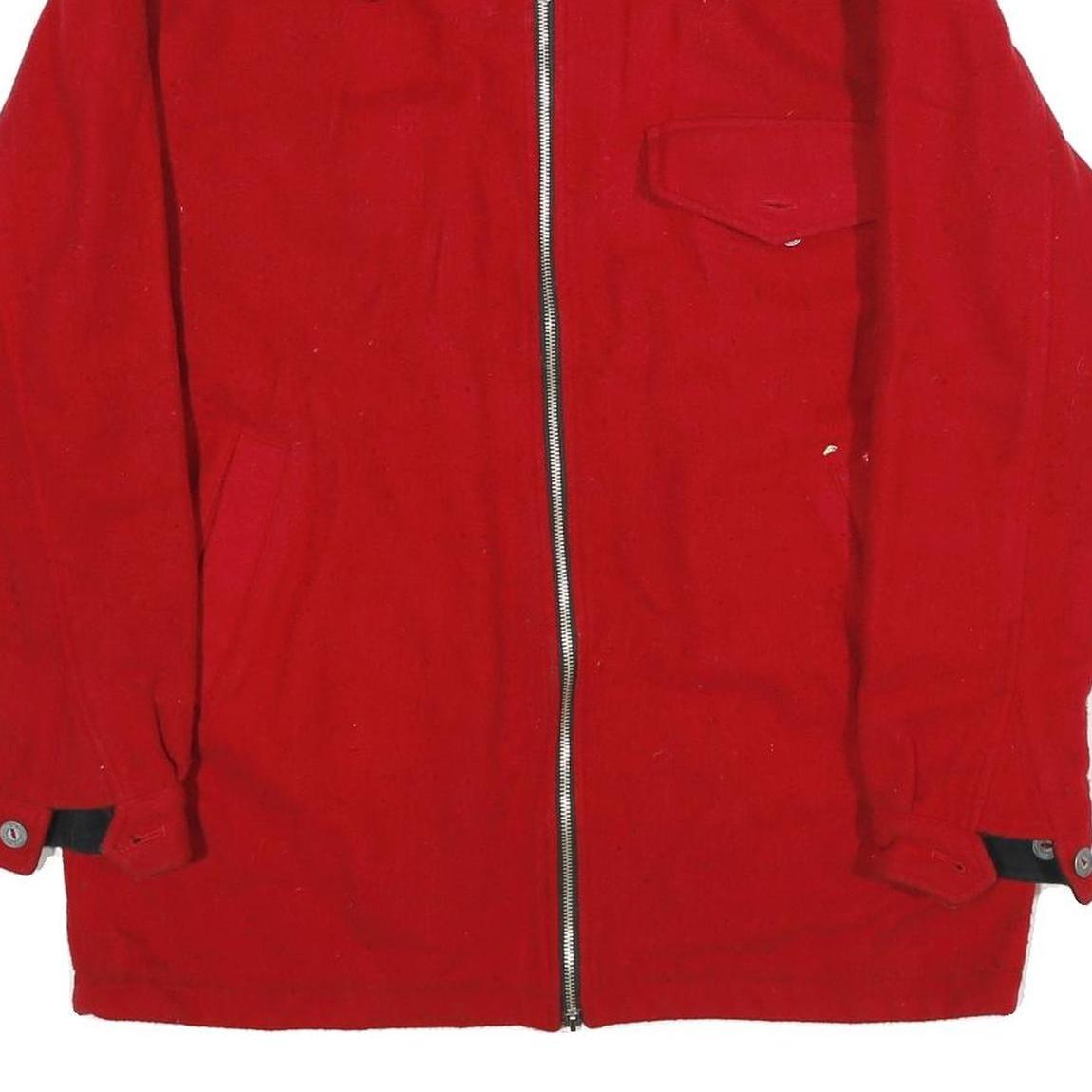 MARLBORO Mens Red Cotton Blend Zip Jacket L Classic Casual Outerwear