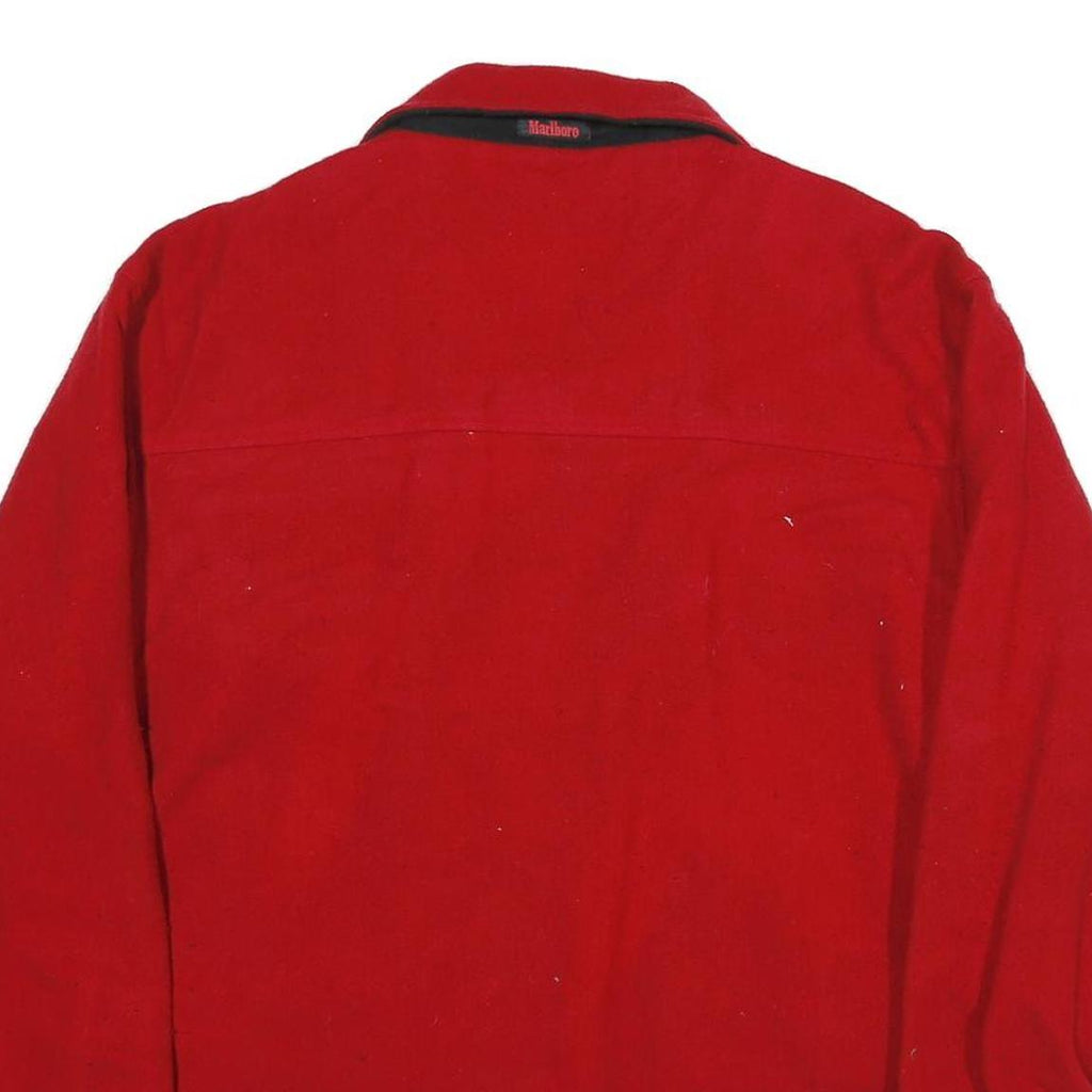 MARLBORO Mens Red Cotton Blend Zip Jacket L Classic Casual Outerwear
